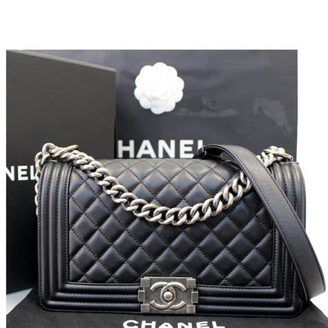 chanel boy bag new medium black|chanel le boy bag yupoo.